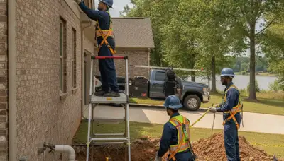Emergency plumber servicing a Memphis, TN home for drain repair and leak fixing