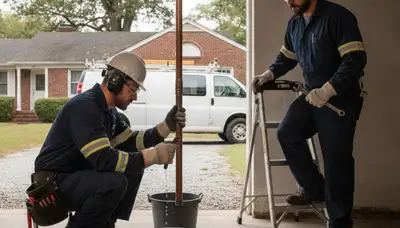 Emergency plumber repairing pipe in Memphis, TN for 24/7 plumbing service
