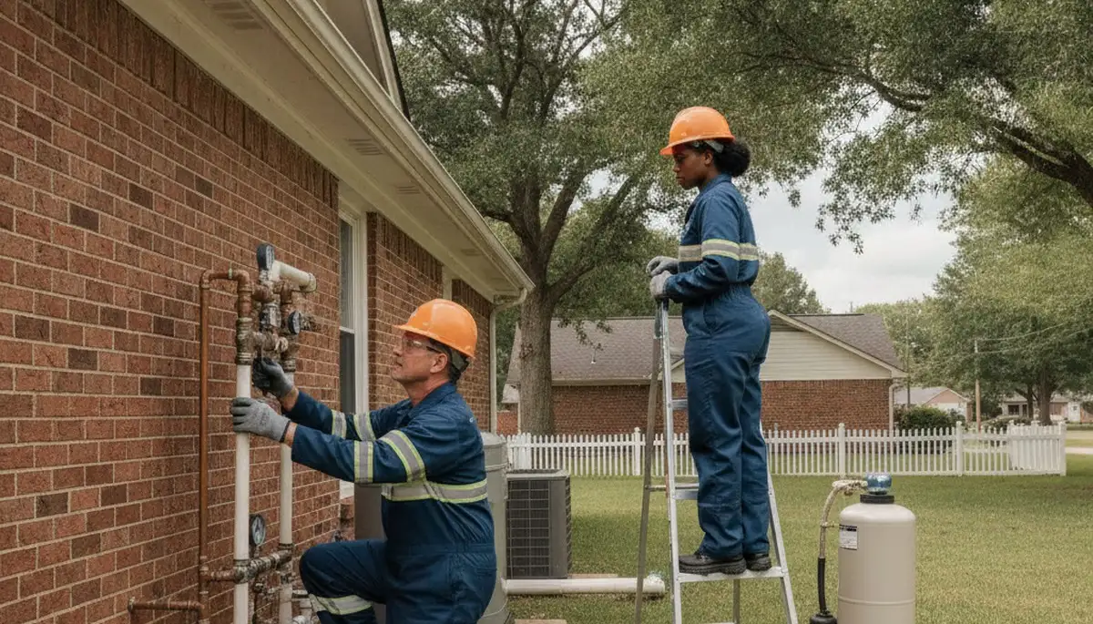 Memphis TN plumber repairing a residential pipe leak for emergency plumbing service