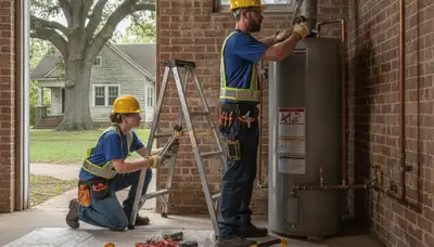 Memphis, TN plumbing repair technician servicing an emergency leak for a local home