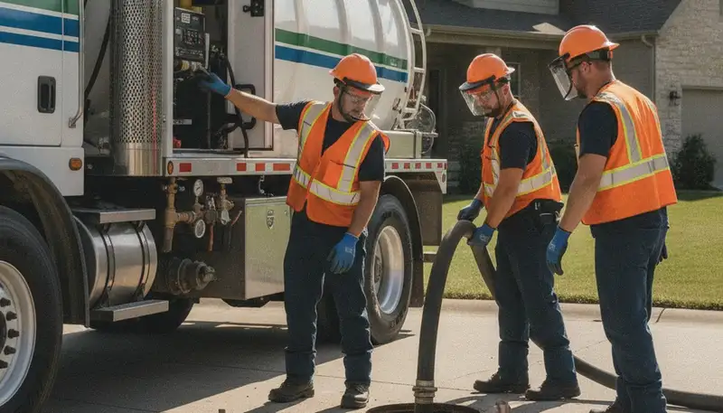 Septic pumping service truck for Memphis, TN homes by On Call Plumbers