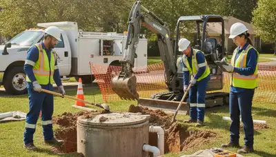 Septic repair plumber inspecting system in Memphis, TN for drainage and seasonal strain issues