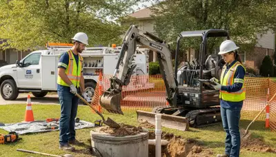 Memphis, TN septic repair plumber inspecting home sewer lines for emergency service