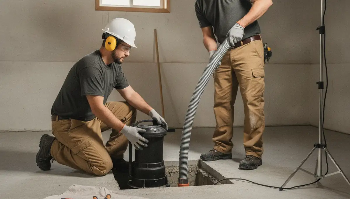 Sump pump installation in Memphis, TN by On Call Plumbers for basement flood protection